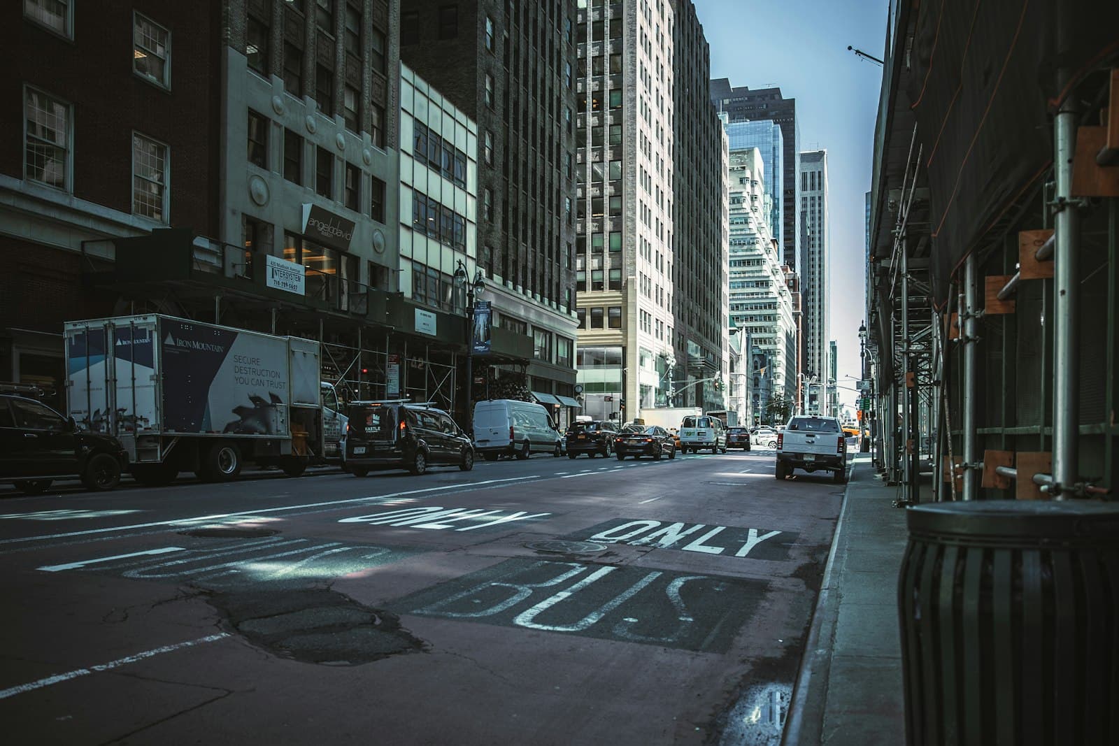 A New York City street prepared for moving day