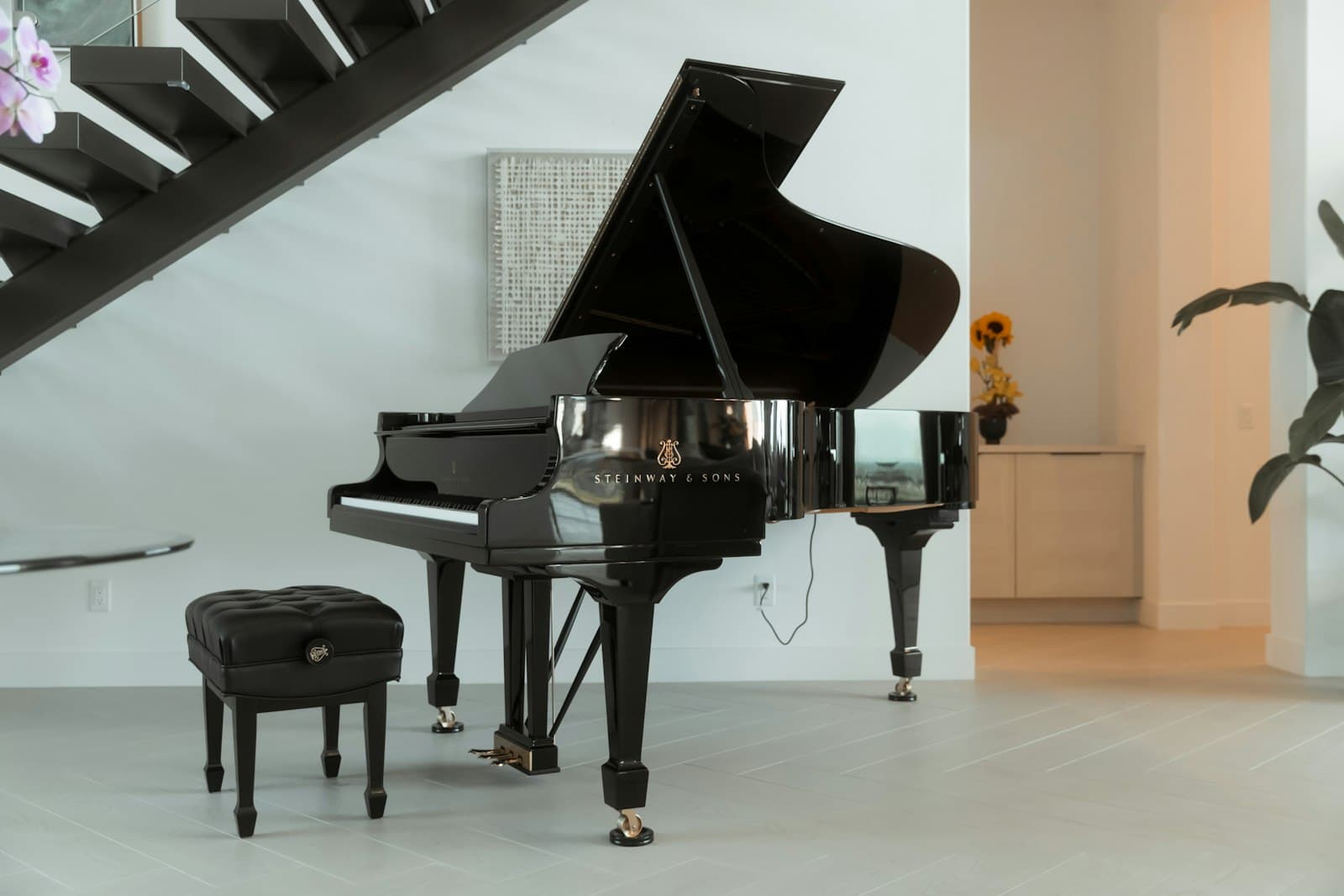 Grand piano in a New York apartment awaiting specialty piano movers